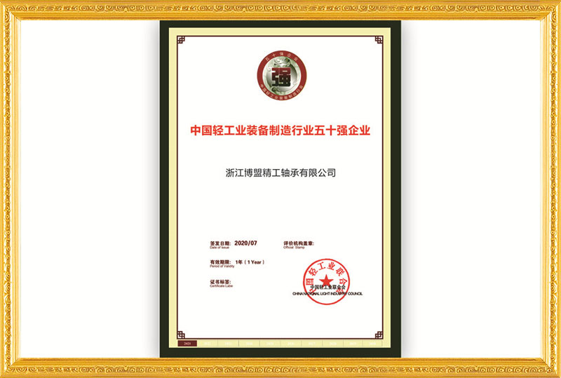 中國輕工業(yè)裝備制造行業(yè)五十強企業(yè)